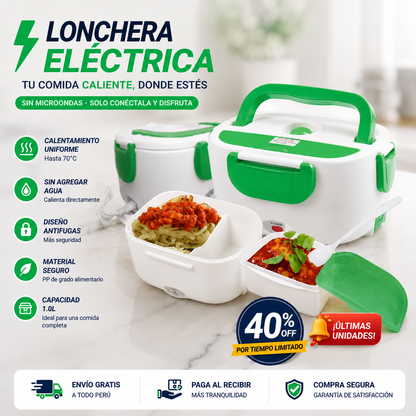 Lonchera Eléctrica Portátil · Nunca Más Comida Fría
