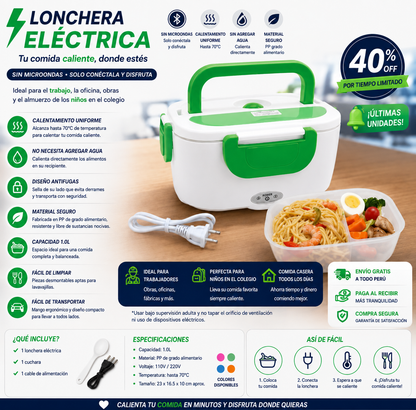 Lonchera Eléctrica Portátil · Nunca Más Comida Fría